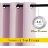 imageNICETOWN Insulated Room Darkening Curtains and Drapes  Microfiber Energy Saving Thermal Insulated Solid Grommet Room Darkening Draperies for Kitchen 1 Pair 46 inches by 54 Inch Baby Pink