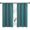 imageNICETOWN Kitchen Curtains Privacy amp Light Block Out Window Curtains amp Drapes for Loft Cupboard Cafe Sea Teal 34 in x 45 in W x L 2 Panels