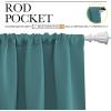 imageNICETOWN Kitchen Curtains Privacy amp Light Block Out Window Curtains amp Drapes for Loft Cupboard Cafe Sea Teal 34 in x 45 in W x L 2 Panels