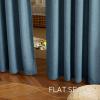 imageNICETOWN Linen Curtains 96 Inch Length for Living Room 2 Panels Farmhouse Light Filtering White Semi Sheer Curtain Soft Grommet Linen Textured Privacy Window Drapes for Bedroom 52 W x 96 LStone Blue