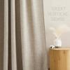 imageNICETOWN Linen Curtains 96 Inch Length for Living Room 2 Panels Farmhouse Light Filtering White Semi Sheer Curtain Soft Grommet Linen Textured Privacy Window Drapes for Bedroom 52 W x 96 LOatmeal
