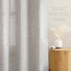 imageNICETOWN Linen Curtains 96 Inch Length for Living Room 2 Panels Farmhouse Light Filtering White Semi Sheer Curtain Soft Grommet Linen Textured Privacy Window Drapes for Bedroom 52 W x 96 LNatural