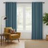 imageNICETOWN Linen Curtains 96 Inch Length for Living Room 2 Panels Farmhouse Light Filtering White Semi Sheer Curtain Soft Grommet Linen Textured Privacy Window Drapes for Bedroom 52 W x 96 LStone Blue