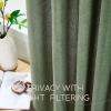imageNICETOWN Linen Curtains 96 Inch Length for Living Room 2 Panels Farmhouse Light Filtering White Semi Sheer Curtain Soft Grommet Linen Textured Privacy Window Drapes for Bedroom 52 W x 96 LOlive Green