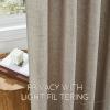 imageNICETOWN Linen Curtains 96 Inch Length for Living Room 2 Panels Farmhouse Light Filtering White Semi Sheer Curtain Soft Grommet Linen Textured Privacy Window Drapes for Bedroom 52 W x 96 LOatmeal