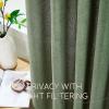 imageNICETOWN Linen Curtains 96 Inch Length for Living Room 2 Panels Farmhouse Light Filtering White Semi Sheer Curtain Soft Grommet Linen Textured Privacy Window Drapes for Bedroom 52 W x 96 LOlive Green