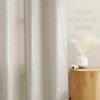 imageNICETOWN Linen Curtains 96 Inch Length for Living Room 2 Panels Farmhouse Light Filtering White Semi Sheer Curtain Soft Grommet Linen Textured Privacy Window Drapes for Bedroom 52 W x 96 LBeige