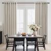 imageNICETOWN Linen Curtains 96 Inch Length for Living Room 2 Panels Farmhouse Light Filtering White Semi Sheer Curtain Soft Grommet Linen Textured Privacy Window Drapes for Bedroom 52 W x 96 LBeige