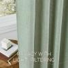 imageNICETOWN Linen Curtains 96 Inch Length for Living Room 2 Panels Farmhouse Light Filtering White Semi Sheer Curtain Soft Grommet Linen Textured Privacy Window Drapes for Bedroom 52 W x 96 LSage Green