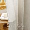 imageNICETOWN Linen Curtains 96 Inch Length for Living Room 2 Panels Farmhouse Light Filtering White Semi Sheer Curtain Soft Grommet Linen Textured Privacy Window Drapes for Bedroom 52 W x 96 LBeige