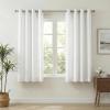 imageNICETOWN Linen Curtains 96 Inch Length for Living Room 2 Panels Farmhouse Light Filtering White Semi Sheer Curtain Soft Grommet Linen Textured Privacy Window Drapes for Bedroom 52 W x 96 LWhite