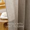 imageNICETOWN Linen Curtains 96 Inch Length for Living Room 2 Panels Farmhouse Light Filtering White Semi Sheer Curtain Soft Grommet Linen Textured Privacy Window Drapes for Bedroom 52 W x 96 LLinen