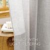 imageNICETOWN Linen Curtains 96 Inch Length for Living Room 2 Panels Farmhouse Light Filtering White Semi Sheer Curtain Soft Grommet Linen Textured Privacy Window Drapes for Bedroom 52 W x 96 LNatural