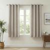 imageNICETOWN Linen Curtains 96 Inch Length for Living Room 2 Panels Farmhouse Light Filtering White Semi Sheer Curtain Soft Grommet Linen Textured Privacy Window Drapes for Bedroom 52 W x 96 LLinen
