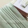 imageNICETOWN Linen Curtains 96 Inch Length for Living Room 2 Panels Farmhouse Light Filtering White Semi Sheer Curtain Soft Grommet Linen Textured Privacy Window Drapes for Bedroom 52 W x 96 LSage Green