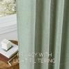 imageNICETOWN Linen Curtains 96 Inch Length for Living Room 2 Panels Farmhouse Light Filtering White Semi Sheer Curtain Soft Grommet Linen Textured Privacy Window Drapes for Bedroom 52 W x 96 LSage Green