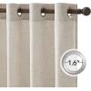 imageNICETOWN Linen Curtains 96 Inch Length for Living Room 2 Panels Farmhouse Light Filtering White Semi Sheer Curtain Soft Grommet Linen Textured Privacy Window Drapes for Bedroom 52 W x 96 LBeige