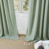 imageNICETOWN Linen Curtains 96 Inch Length for Living Room 2 Panels Farmhouse Light Filtering White Semi Sheer Curtain Soft Grommet Linen Textured Privacy Window Drapes for Bedroom 52 W x 96 LSage Green