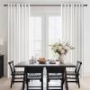 imageNICETOWN Linen Curtains 96 Inch Length for Living Room 2 Panels Farmhouse Light Filtering White Semi Sheer Curtain Soft Grommet Linen Textured Privacy Window Drapes for Bedroom 52 W x 96 LWhite