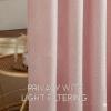 imageNICETOWN Linen Curtains 96 Inch Length for Living Room 2 Panels Farmhouse Light Filtering White Semi Sheer Curtain Soft Grommet Linen Textured Privacy Window Drapes for Bedroom 52 W x 96 LBlush Pink