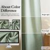 imageNICETOWN Linen Curtains 96 Inch Length for Living Room 2 Panels Farmhouse Light Filtering White Semi Sheer Curtain Soft Grommet Linen Textured Privacy Window Drapes for Bedroom 52 W x 96 LSage Green