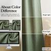 imageNICETOWN Linen Curtains 96 Inch Length for Living Room 2 Panels Farmhouse Light Filtering White Semi Sheer Curtain Soft Grommet Linen Textured Privacy Window Drapes for Bedroom 52 W x 96 LOlive Green