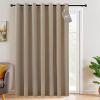 imageNICETOWN Linen Sliding Glass Door Curtain 100 Blackout W100 x L84 in Room Divider Curtain for Bedroom Under Stair Faux Linen Thermal Insulated Privacy Drape for Villa Wide Window Taupe 1 PanelTaupe