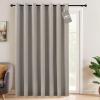 imageNICETOWN Linen Sliding Glass Door Curtain 100 Blackout W100 x L84 in Room Divider Curtain for Bedroom Under Stair Faux Linen Thermal Insulated Privacy Drape for Villa Wide Window Taupe 1 PanelSilver Gray