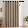 imageNICETOWN Linen Sliding Glass Door Curtain 100 Blackout W100 x L84 in Room Divider Curtain for Bedroom Under Stair Faux Linen Thermal Insulated Privacy Drape for Villa Wide Window Taupe 1 PanelTaupe