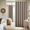 imageNICETOWN Linen Sliding Glass Door Curtain 100 Blackout W100 x L84 in Room Divider Curtain for Bedroom Under Stair Faux Linen Thermal Insulated Privacy Drape for Villa Wide Window Taupe 1 PanelTaupe