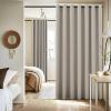 imageNICETOWN Linen Sliding Glass Door Curtain 100 Blackout W100 x L84 in Room Divider Curtain for Bedroom Under Stair Faux Linen Thermal Insulated Privacy Drape for Villa Wide Window Taupe 1 PanelNatural