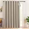 imageNICETOWN Linen Sliding Glass Door Curtain 100 Blackout W100 x L84 in Room Divider Curtain for Bedroom Under Stair Faux Linen Thermal Insulated Privacy Drape for Villa Wide Window Taupe 1 PanelNatural