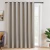 imageNICETOWN Linen Sliding Glass Door Curtain 100 Blackout W100 x L84 in Room Divider Curtain for Bedroom Under Stair Faux Linen Thermal Insulated Privacy Drape for Villa Wide Window Taupe 1 PanelNatural