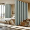 imageNICETOWN Linen Sliding Glass Door Curtain 100 Blackout W100 x L84 in Room Divider Curtain for Bedroom Under Stair Faux Linen Thermal Insulated Privacy Drape for Villa Wide Window Taupe 1 PanelSage