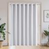 imageNICETOWN Linen Sliding Glass Door Curtain 100 Blackout W100 x L84 in Room Divider Curtain for Bedroom Under Stair Faux Linen Thermal Insulated Privacy Drape for Villa Wide Window Taupe 1 PanelWhite