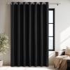 imageNICETOWN Linen Sliding Glass Door Curtain 100 Blackout W100 x L84 in Room Divider Curtain for Bedroom Under Stair Faux Linen Thermal Insulated Privacy Drape for Villa Wide Window Taupe 1 PanelBlack