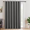 imageNICETOWN Linen Sliding Glass Door Curtain 100 Blackout W100 x L84 in Room Divider Curtain for Bedroom Under Stair Faux Linen Thermal Insulated Privacy Drape for Villa Wide Window Taupe 1 PanelGrey