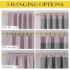 imageNICETOWN Natural Full Blackout Back Tab Linen Curtains 84 Long 2 Panels BohoChic Thick Linen Blend Drapes for Bedroom Thermal Insulated Window Covers with White Backing for Cafe Bar 42 WidePink