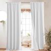 imageNICETOWN Natural Full Blackout Back Tab Linen Curtains 84 Long 2 Panels BohoChic Thick Linen Blend Drapes for Bedroom Thermal Insulated Window Covers with White Backing for Cafe Bar 42 WideWhite