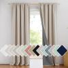 imageNICETOWN Natural Full Blackout Back Tab Linen Curtains 84 Long 2 Panels BohoChic Thick Linen Blend Drapes for Bedroom Thermal Insulated Window Covers with White Backing for Cafe Bar 42 WideNatural