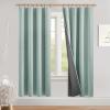 imageNICETOWN Natural Full Blackout Back Tab Linen Curtains 84 Long 2 Panels BohoChic Thick Linen Blend Drapes for Bedroom Thermal Insulated Window Covers with White Backing for Cafe Bar 42 WideSeafoam Green