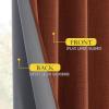 imageNICETOWN Natural Full Blackout Back Tab Linen Curtains 84 Long 2 Panels BohoChic Thick Linen Blend Drapes for Bedroom Thermal Insulated Window Covers with White Backing for Cafe Bar 42 WideBurnt Orange