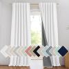 imageNICETOWN Natural Full Blackout Back Tab Linen Curtains 84 Long 2 Panels BohoChic Thick Linen Blend Drapes for Bedroom Thermal Insulated Window Covers with White Backing for Cafe Bar 42 WideGreyish White