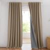 imageNICETOWN Natural Full Blackout Back Tab Linen Curtains 84 Long 2 Panels BohoChic Thick Linen Blend Drapes for Bedroom Thermal Insulated Window Covers with White Backing for Cafe Bar 42 WideBurlap