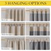 imageNICETOWN Natural Full Blackout Back Tab Linen Curtains 84 Long 2 Panels BohoChic Thick Linen Blend Drapes for Bedroom Thermal Insulated Window Covers with White Backing for Cafe Bar 42 WideNatural