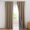 imageNICETOWN Natural Full Blackout Back Tab Linen Curtains 84 Long 2 Panels BohoChic Thick Linen Blend Drapes for Bedroom Thermal Insulated Window Covers with White Backing for Cafe Bar 42 WideBurlap
