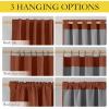 imageNICETOWN Natural Full Blackout Back Tab Linen Curtains 84 Long 2 Panels BohoChic Thick Linen Blend Drapes for Bedroom Thermal Insulated Window Covers with White Backing for Cafe Bar 42 WideBurnt Orange