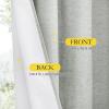 imageNICETOWN Natural Full Blackout Back Tab Linen Curtains 84 Long 2 Panels BohoChic Thick Linen Blend Drapes for Bedroom Thermal Insulated Window Covers with White Backing for Cafe Bar 42 WideGrey