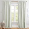 imageNICETOWN Natural Full Blackout Back Tab Linen Curtains 84 Long 2 Panels BohoChic Thick Linen Blend Drapes for Bedroom Thermal Insulated Window Covers with White Backing for Cafe Bar 42 WideSage Green