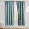 imageNICETOWN Natural Full Blackout Back Tab Linen Curtains 84 Long 2 Panels BohoChic Thick Linen Blend Drapes for Bedroom Thermal Insulated Window Covers with White Backing for Cafe Bar 42 WideSkylark Blue